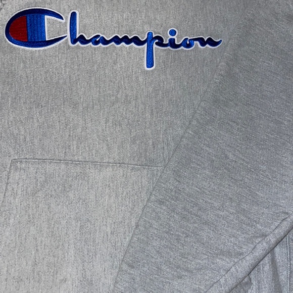 Large Mens Champion Hoodie Reverse Weave Grey - Picture 1 of 7